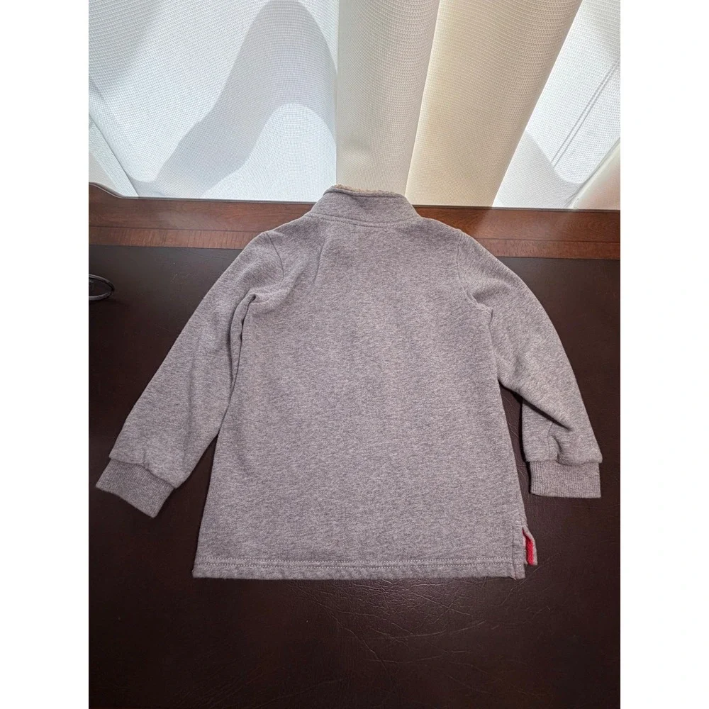 Carters Toddler Boys 5T Gray Quarter Zip Sherpa Fleece Pullover Sweater 28411413